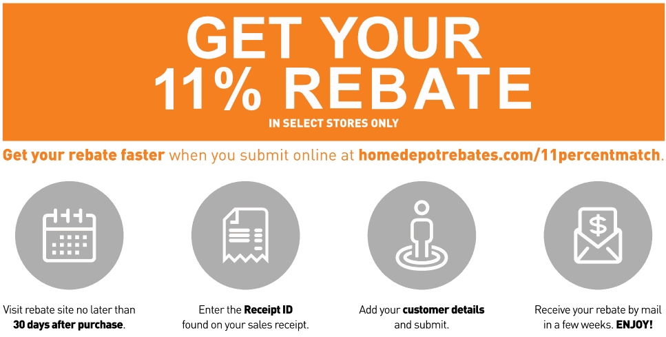 Home Depot 11 Matching Rebate