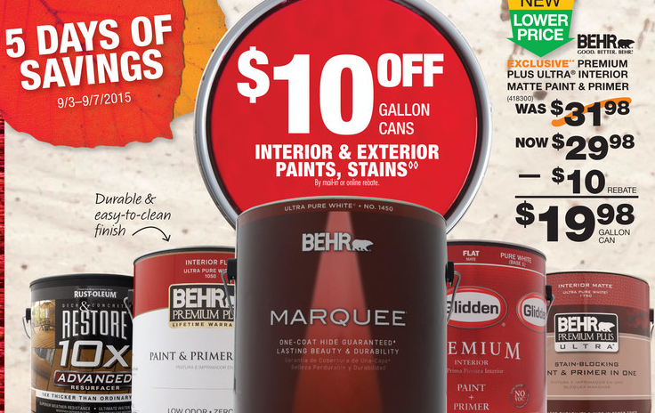 Home Depot Behr Labor Day Paint Rebate 2022