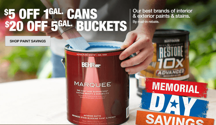 Home Depot Memorial Day Savings Mail In Rebate