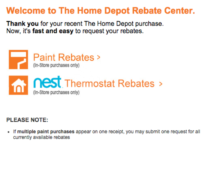 Home Depot Paint Rebate Form