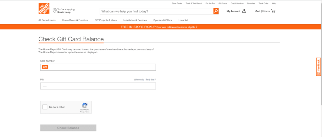 Home Depot Rebate Card Check Balance