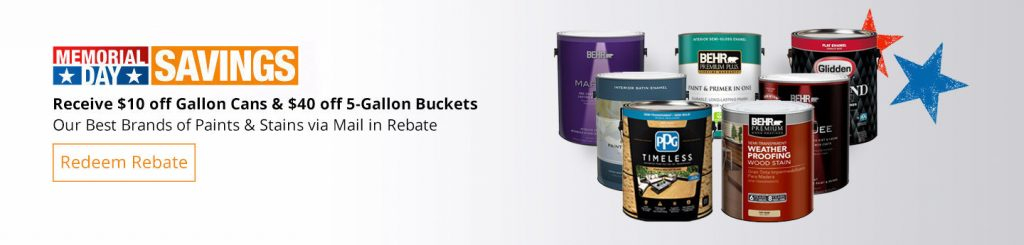 Memorial Day Paint Rebate Home Depot