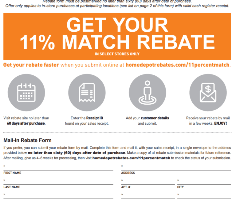 Apply For Home Depot Rebate