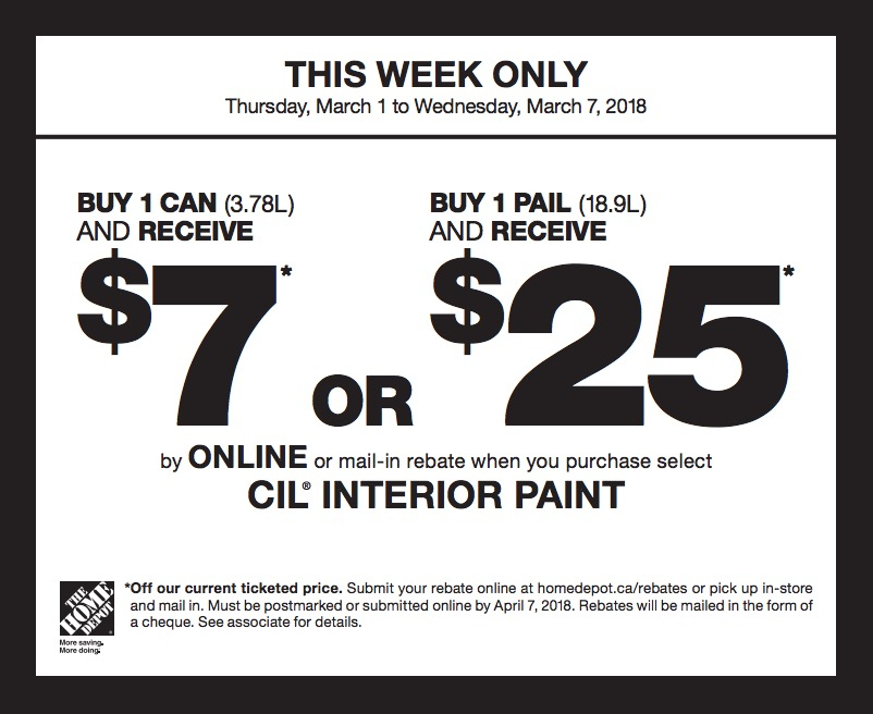 Home Depot Cil Paint Rebate