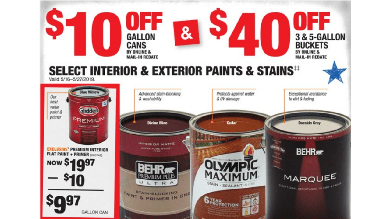 Home Depot Laboer Day Online Paint Rebate