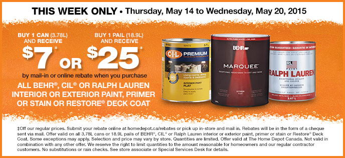 Home Depot Paint Rebate Details